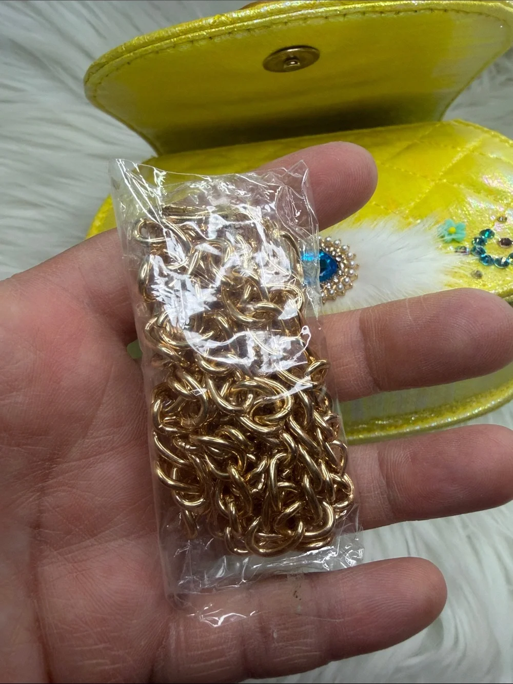 Yellow Glitter Princess Jazmin Purse - Cute Character Handle